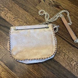 Michael Kors suede crossbody with gold chain strap